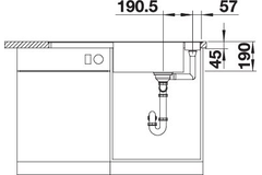 Blanco Axia III XL 6 S-F gris rocher commande automatique