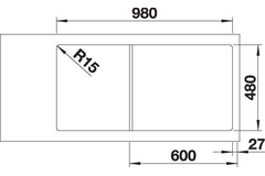 Blanco spoeltafel lemis xl 6 s-if auto