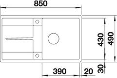 Blanco Metra 5 S-F vulkaangrijs automatische bediening