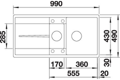 Blanco spoeltafel metra 6 s-f café auto.