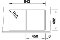Blanco spoeltafel tipo 45 s naturel