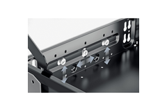 Kit de caisson avec coulisses à sortie partielle, Profondeur d'installation (mini) 530 mm, aspect aluminium