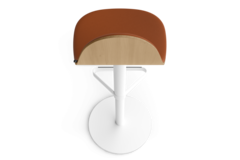 Tabu regelbare kruk rond wit/bekleed mystic taupe
